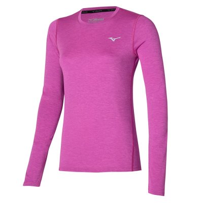 Camisa Mizuno Impulse Core LS Tee Mujer - Rosas - Chile M941SOFDKZ